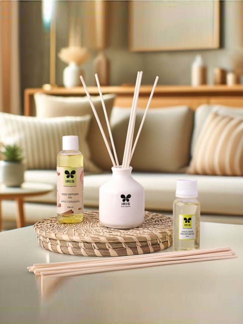 IRIS Ceramic Home Fragrances Lemongrass Reed Diffuser Set