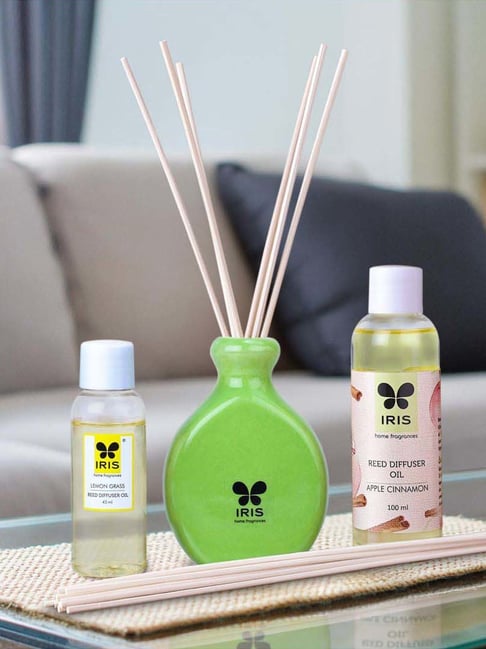 IRIS Ceramic Home Fragrances Lemongrass Reed Diffuser Set