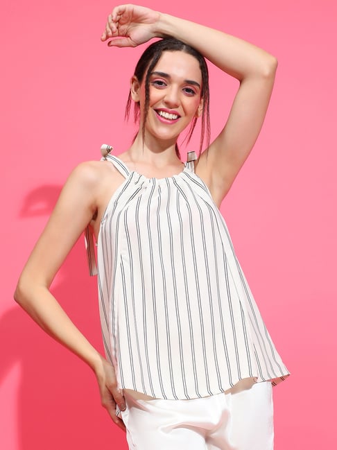 Oxolloxo White & Black Striped Top