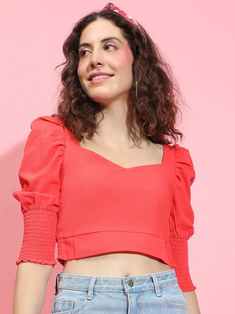 Oxolloxo Red Regular Fit Crop Top-picture-32
