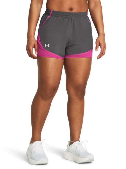 Buy UNDER ARMOUR Grey Mid Rise Sports Shorts for Women Online