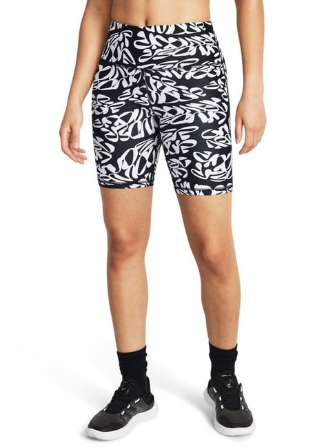 Buy UNDER ARMOUR Black Printed Sports Shorts for Women Online