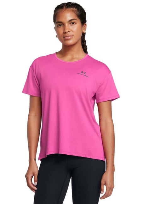 UNDER ARMOUR Pink Self Pattern Sports T-Shirt-picture-17