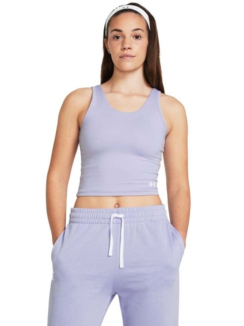 UNDER ARMOUR Purple Slim Fit Sports Crop Top