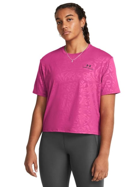 UNDER ARMOUR Pink Printed Sports T-Shirt