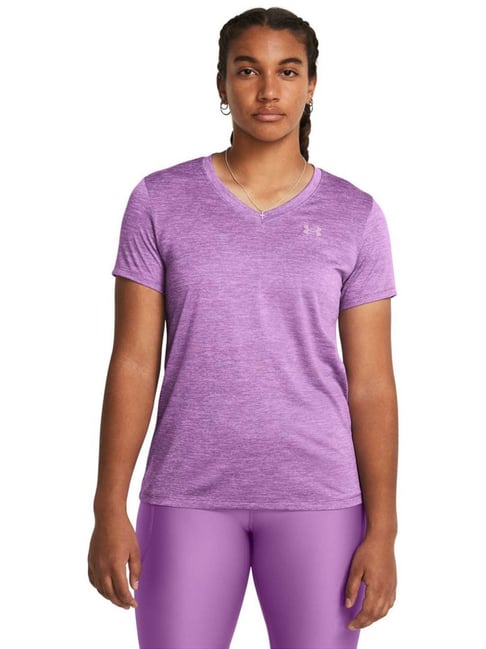 UNDER ARMOUR Purple Printed Sports T-Shirt