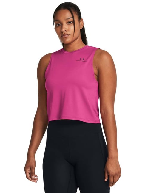 UNDER ARMOUR Pink Loose Fit Sports Crop Top