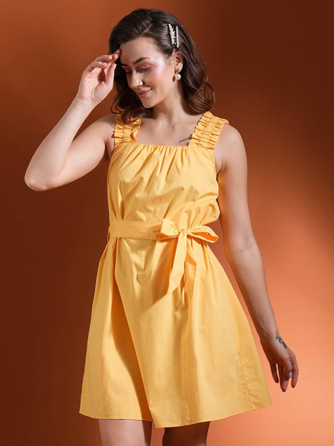 Globus Yellow A Line Dress-picture-40