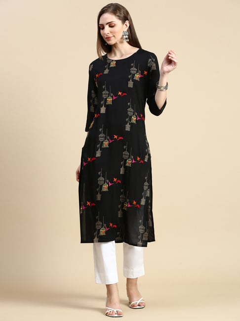 showoffff SHOWOFF Black Printed Kurta-picture-25