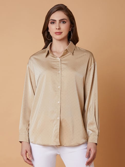 SHOWOFF Beige Regular Fit Shirt-image-30