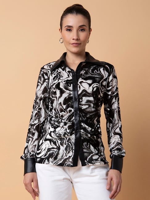 showoffff SHOWOFF White & Black Printed Shirt-picture-25