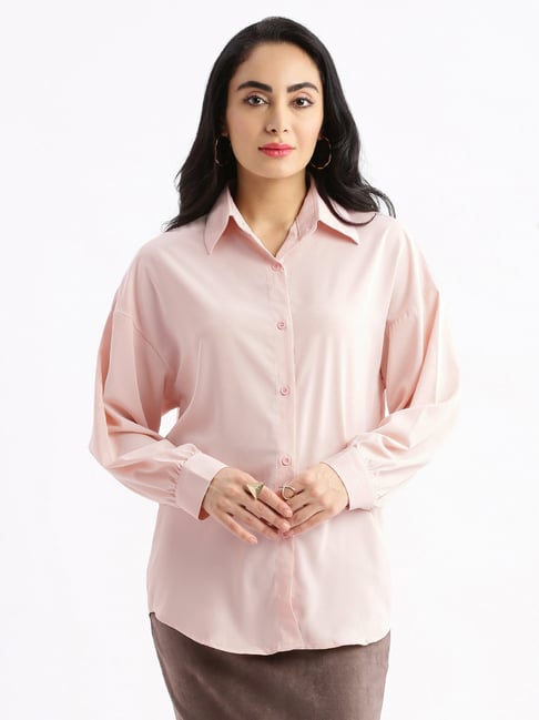 showoffff SHOWOFF Peach Relaxed Fit Oversized Shirt-picture-30