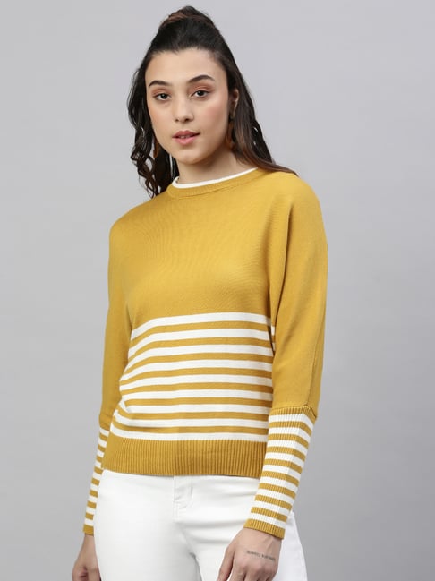 Buy SHOWOFF Mustard Stripes Top for Women Online Tata CLiQ
