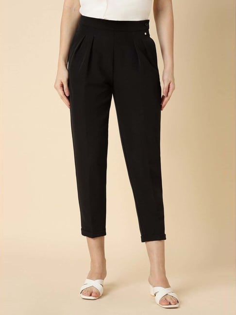 Allen Solly Black Mid Rise Formal Trousers-picture-41
