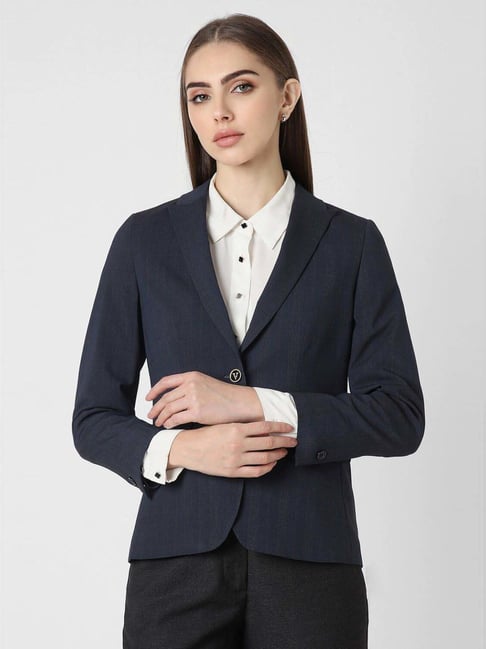 Van Heusen Navy Chequered Blazer