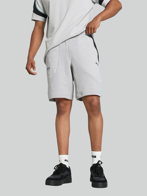 Puma Grey Sweat Shorts For Men Puma Grey Regular Fit Self Pattern