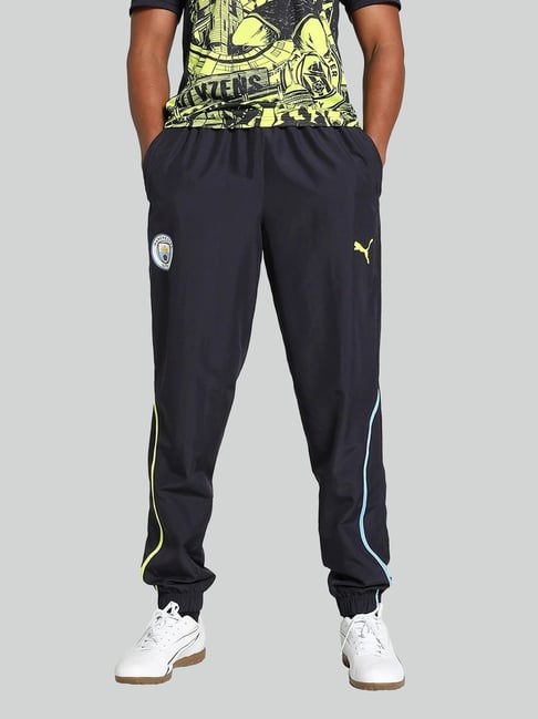 Puma Blue Slim Fit Printed Sports Joggers