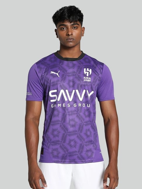 Puma Purple Regular Fit Printed Jersey