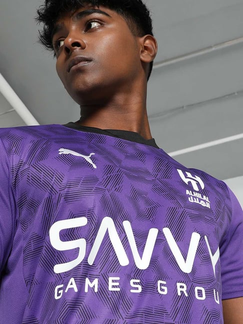 Puma Purple Regular Fit Printed Jersey