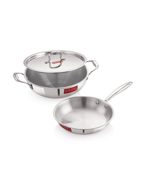 HAZEL Silver Triply Stainless Steel Cookware Set