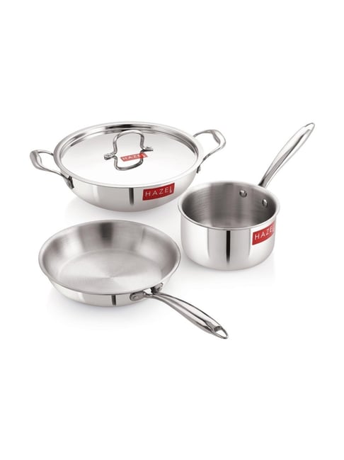 HAZEL Silver Triply Stainless Steel Cookware Set