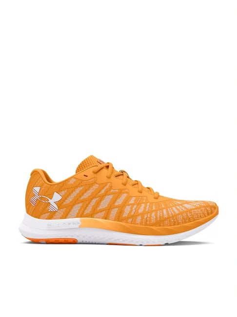 Mens orange under armour shoes best sale