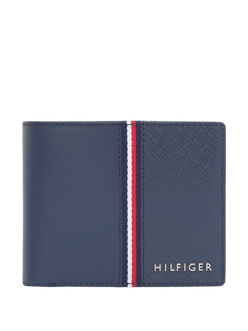 TOMMY HILFIGER Zadar Navy Casual Leather Bi-Fold Wallet for men