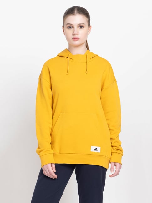 adidas Mustard Logo Print Hoodie