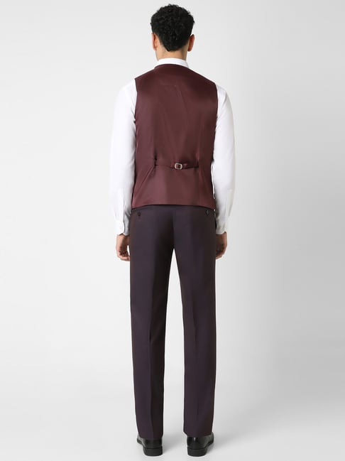 Buy Van Heusen Brown Slim Fit Checks Four Piece Suit for Mens