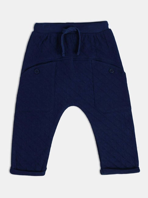 MINIKLUB Boys Blue Solid Full Sleeves Knit Bottom