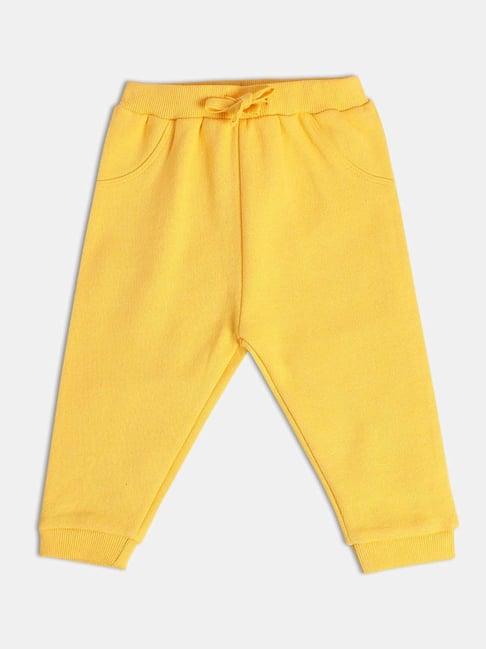 MINIKLUB Boys Yellow Printed Full Sleeves Jogger