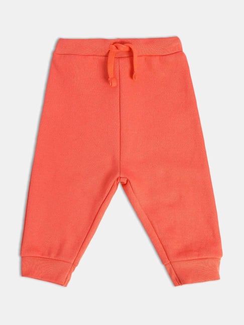 MINIKLUB Girls Carrot Red Solid Full Sleeves Jogger