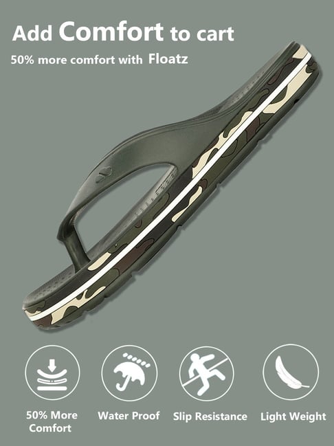 Buy Floatz by Bata Men's TH E 24 Olive Flip Flops for Men at