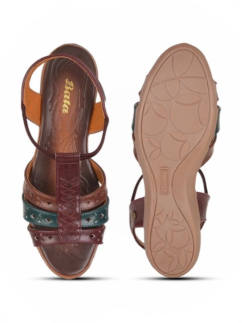 Buy Bata Women's NEW FLORA Brown Ankle Strap Sandals for Women at