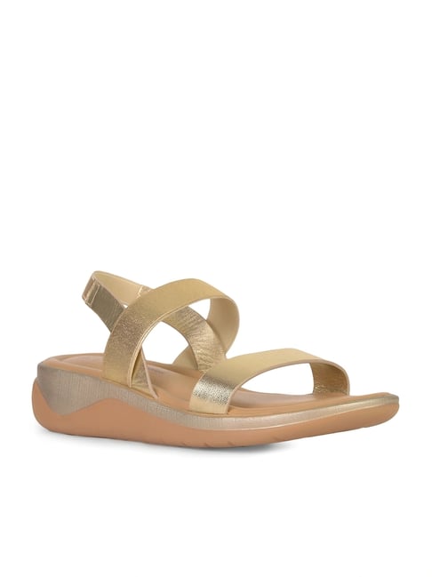 Hush Puppies by Bata Women's NOAH Gold Sling Back Wedges