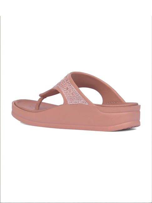 Buy Bata Women's CRYSTI KAFI Pink Thong Wedges for Women at Best