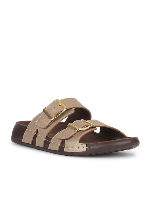 Hush Puppies by Bata Women's MASON Gold Casual Sandals