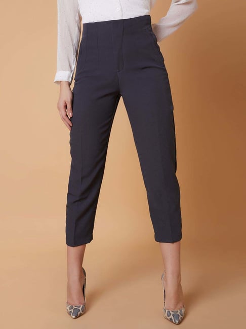 showoffff SHOWOFF Grey Mid Rise Formal Trousers-picture-27