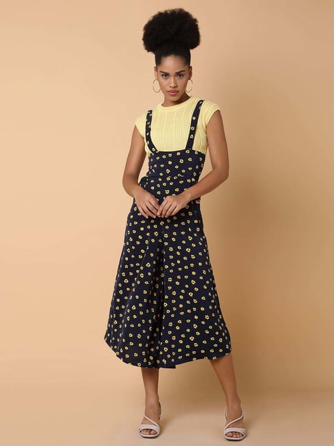 SHOWOFF Navy Printed Jumpsuit