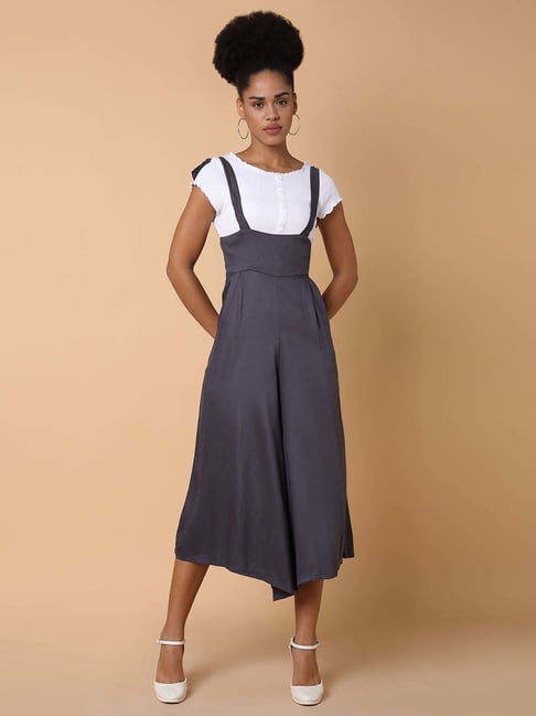 SHOWOFFFF Grey Cotton Jumpsuit