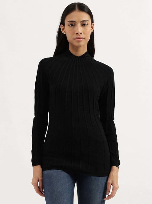 High Neck Shirt Black In Colour United Colors Of Benetton Black