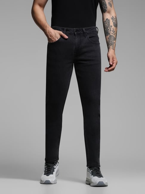 Jack Jones Black Denim Cotton Glenn Denim Jeans