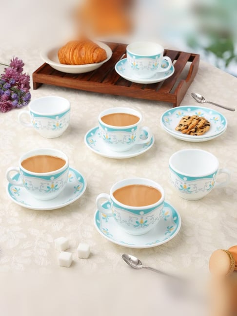 Tea Set Borosil Cup Plate Set Buy Larah By Borosil Multicolor Cup
