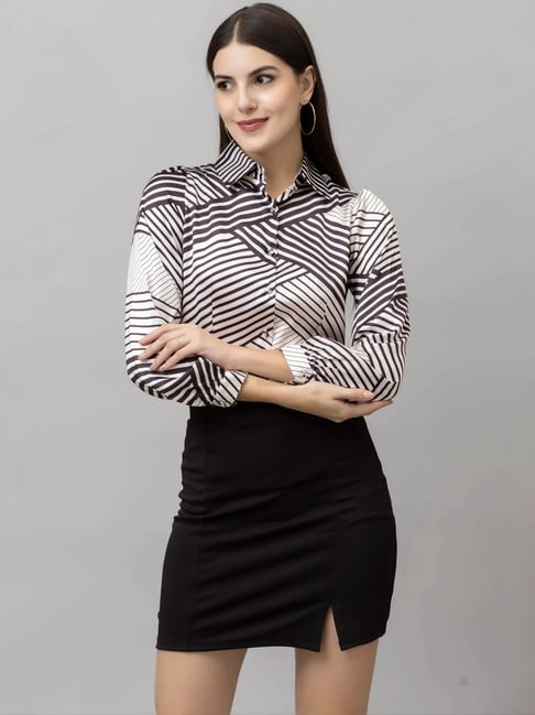 PURYS White & Black Printed Shirt-picture-23