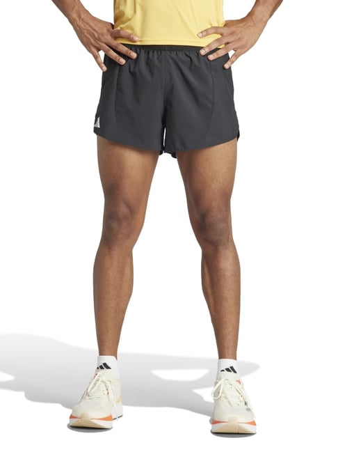 Adidas Black Slim Fit Printed Sports Shorts-image-38