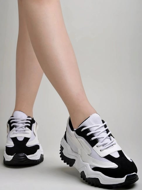 Buy Shoetopia Women's Black \u0026 White Sneakers for Women at Best Price @ Tata  CLiQ