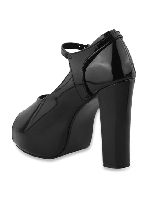 Black patent mary jane heels fashion