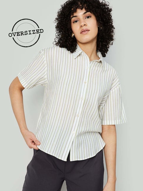 Ginger by Lifestyle White Striped Shirt-picture-43