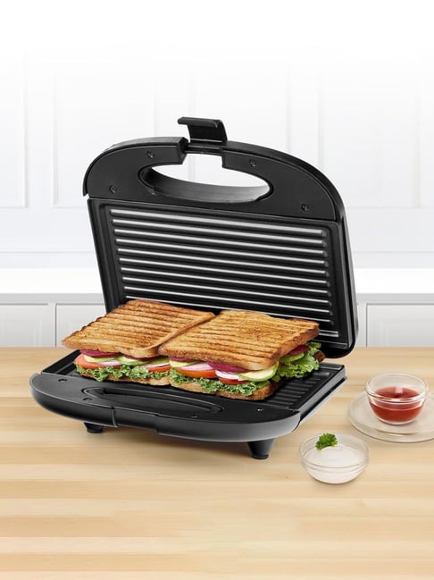 Borosil Sandwich Maker 800W Non Stick Coating (Black)