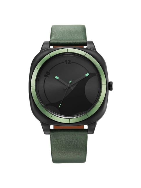 Fastrack After Dark Orologio Analogico Uomo, Quadrante Nero, Cinturino In Pelle Nero, Cassa 40,7mm, Impermeabile 5 ATM